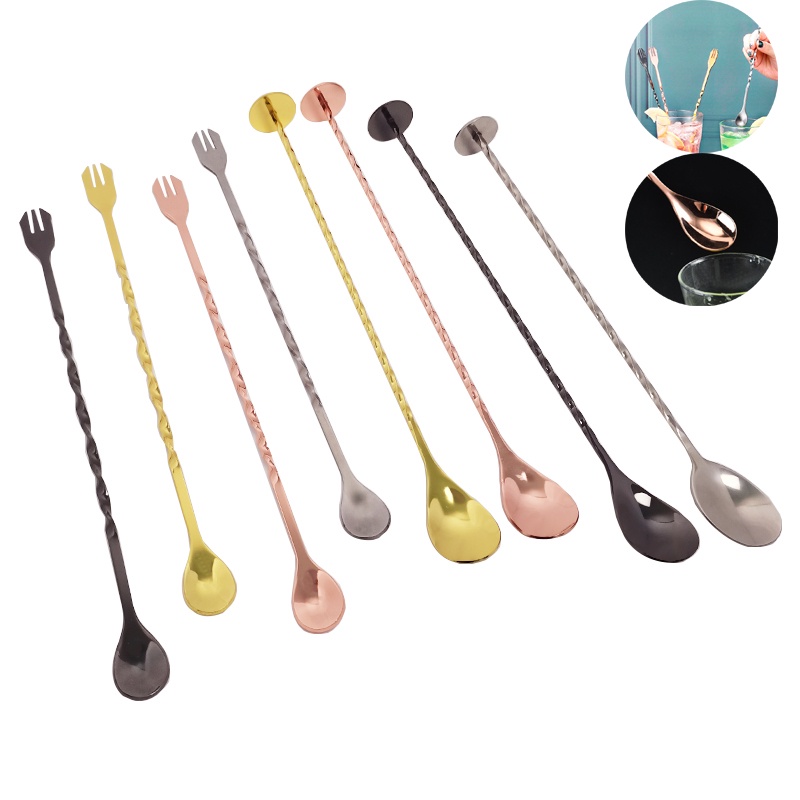 1Pc Stainless Steel Black/Silver/Rose Gold Cocktail Stirrer Bar Martini ...