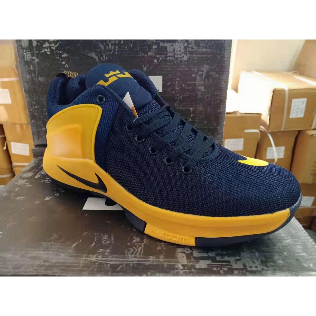 Lebron james shoes store blue and yellow