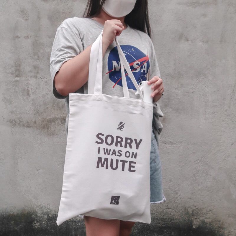 Canvas Tote Bag White and Black | Shopee Philippines