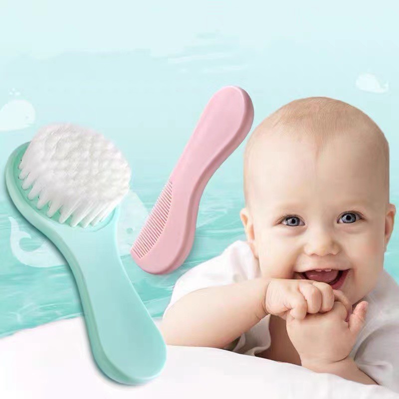 ED shop Baby Hair Brush Comb Set Easy To Hold and Soft-Bristle Brush 2pcs  per set newborn babys