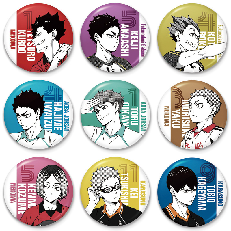 Haikyuu Badge Anime Brooch Karasuno Hinata Kageyama Kenma Epaulettes ...