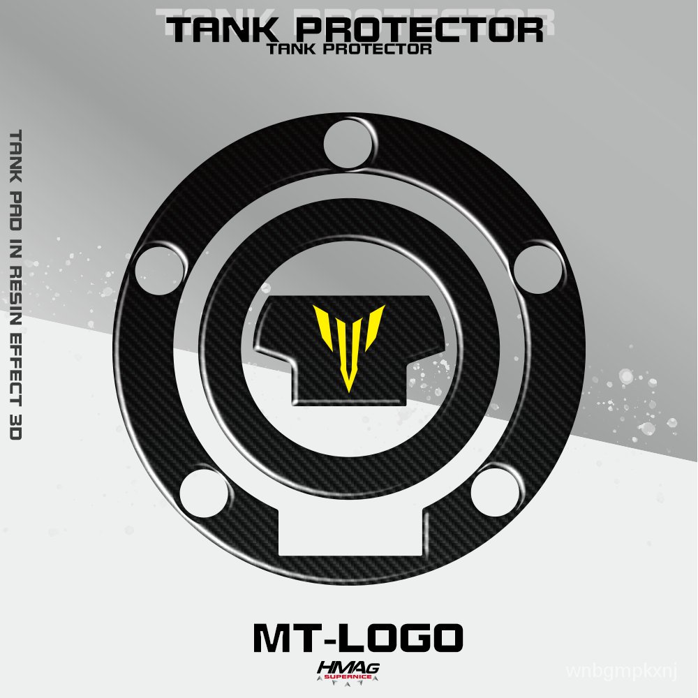 Fuel Tank Cap Sticker 3D Carbon Motorcycle FUEL CAP STICKER Yellow