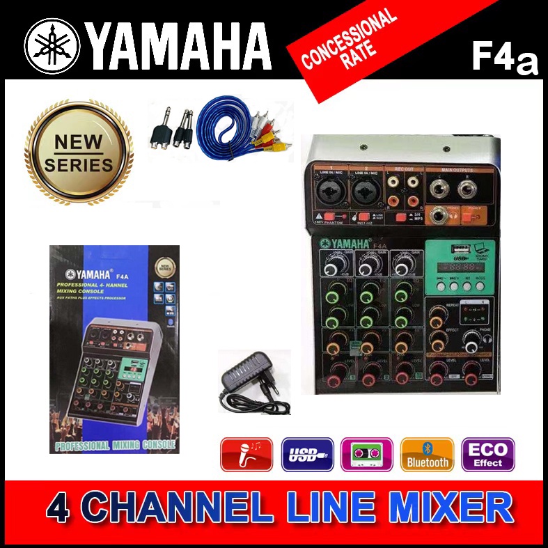 YAMAHA Mixer F4a 4channels Bluetooth Echo/Effect USB Mp3 Player ...