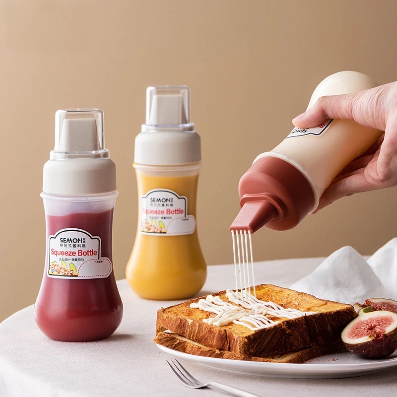 Condiment Squeeze Bottles With Dust-proof Cover 5-hole Scale For ...