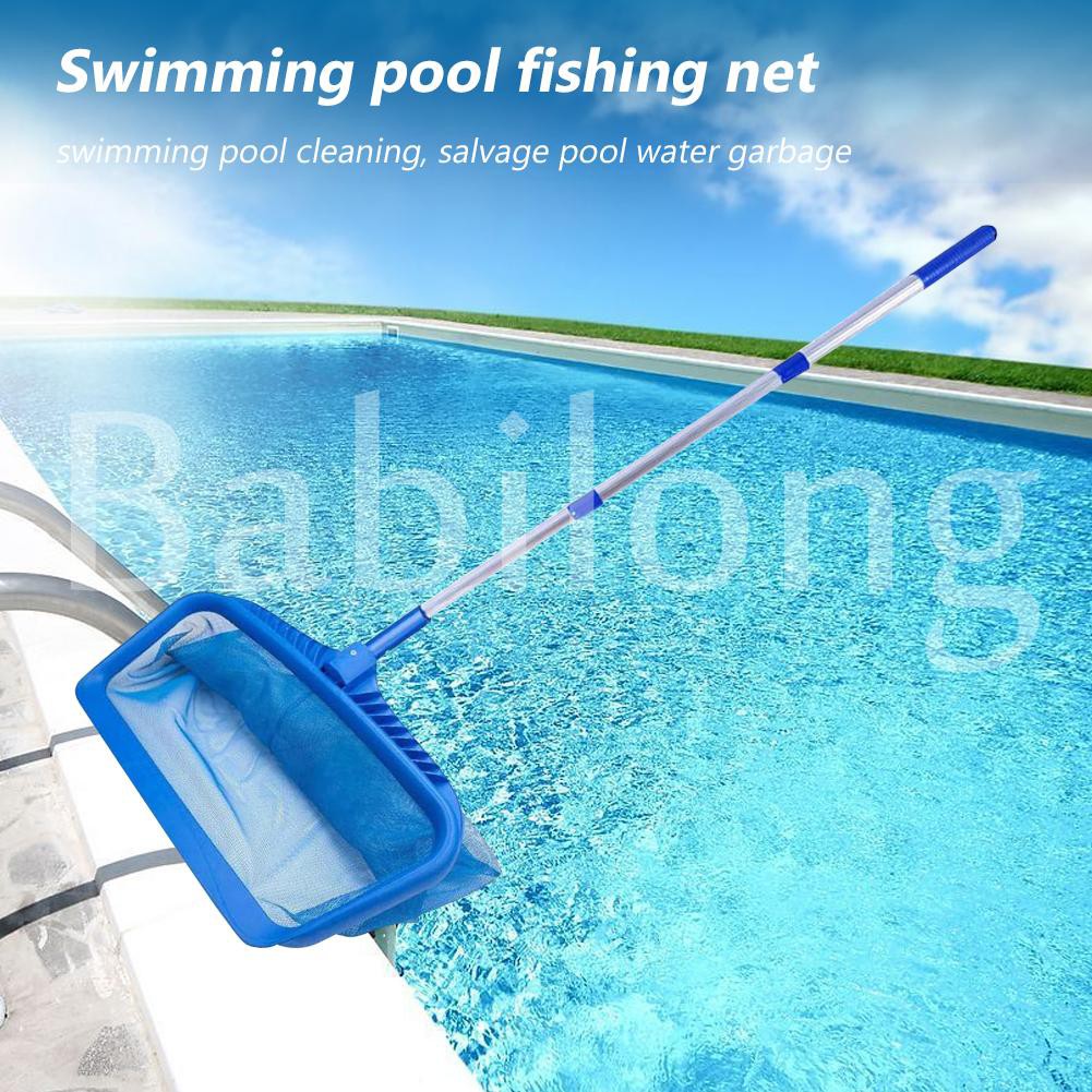 Fish Pond Leaf Catcher Salvage Net Swimming Pool Skimmer Net with  Telescopic Rod Pool Cleaning Tool