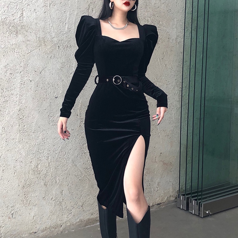 One piece dress sales velvet