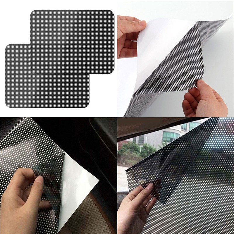 OM 2Pcs Car Auto Side Window Mesh Windshield Net Sun shade Sticker UV ...