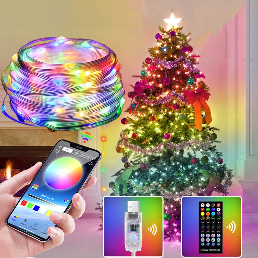 ONLY LIGHT,DIY Smart Christmas Lights with Bluetooth APP & Remote