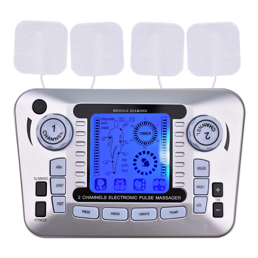 Tens Pulse Massager Eletric Muscle Stimulator 12modes Digital Therapy Machine Pain Relief Neck