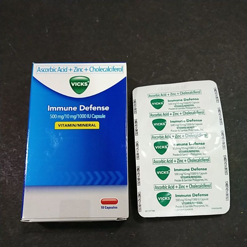 Vicks immune defense vitamin c ascorbic acid cholecalciferol zinc 10pcs