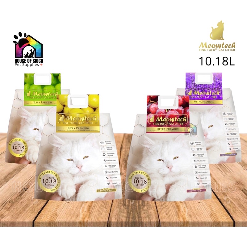 Meowtech Ultra Premium Fine Tofu Cat Litter 10.18L (4.5kg) Shopee