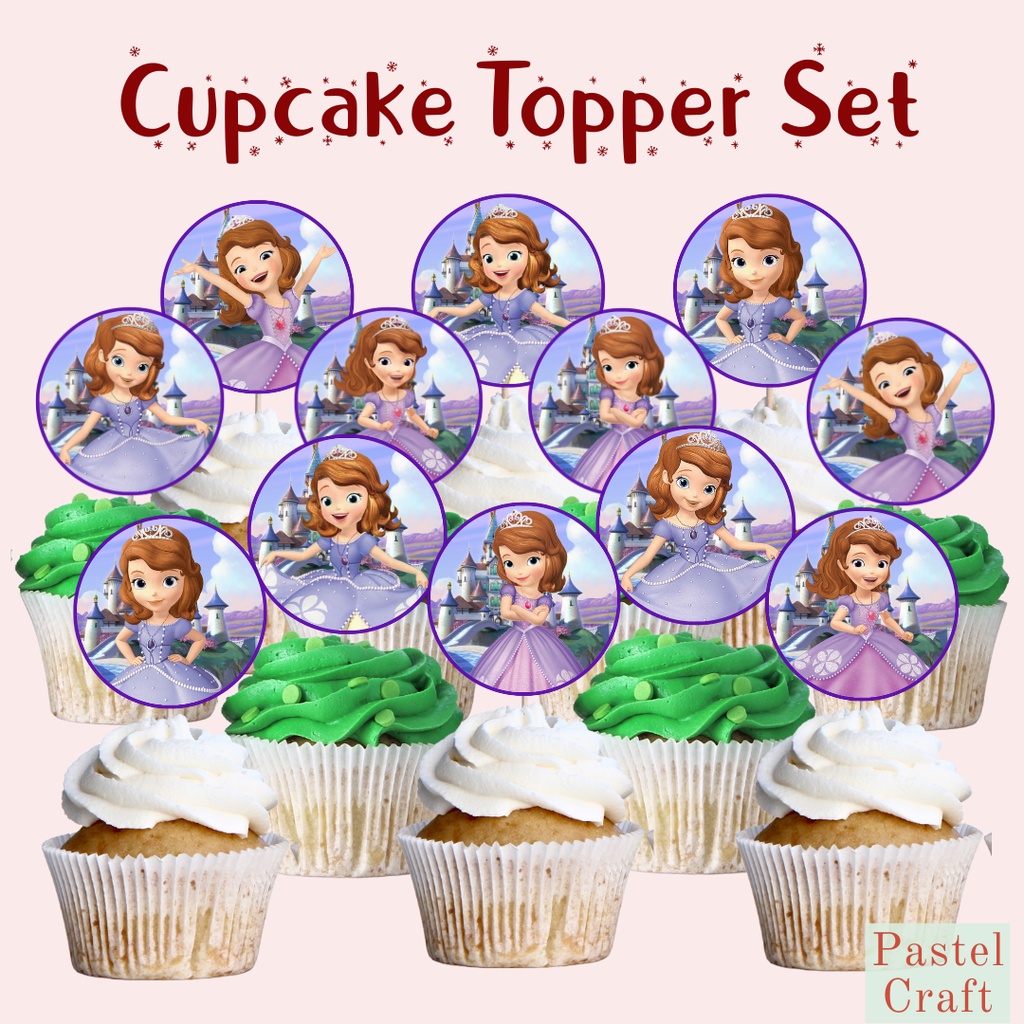 Sofia The First 12 pcs/pack Customized Cupcake Toppers for Parties ...