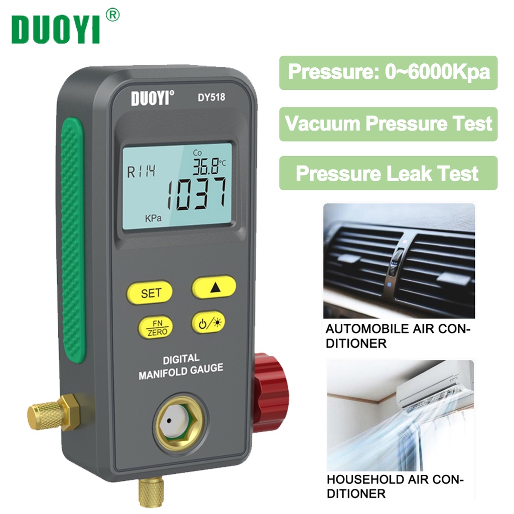 DUOYI DY518 Pressure Gauge Refrigeration Digital Vacuum Pressure ...