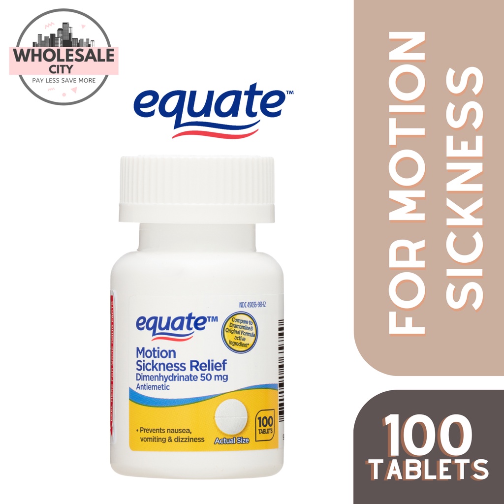 Equate Fast-Acting Motion Sickness Relief Dimenhydrinate Tablets, 50 Mg ...