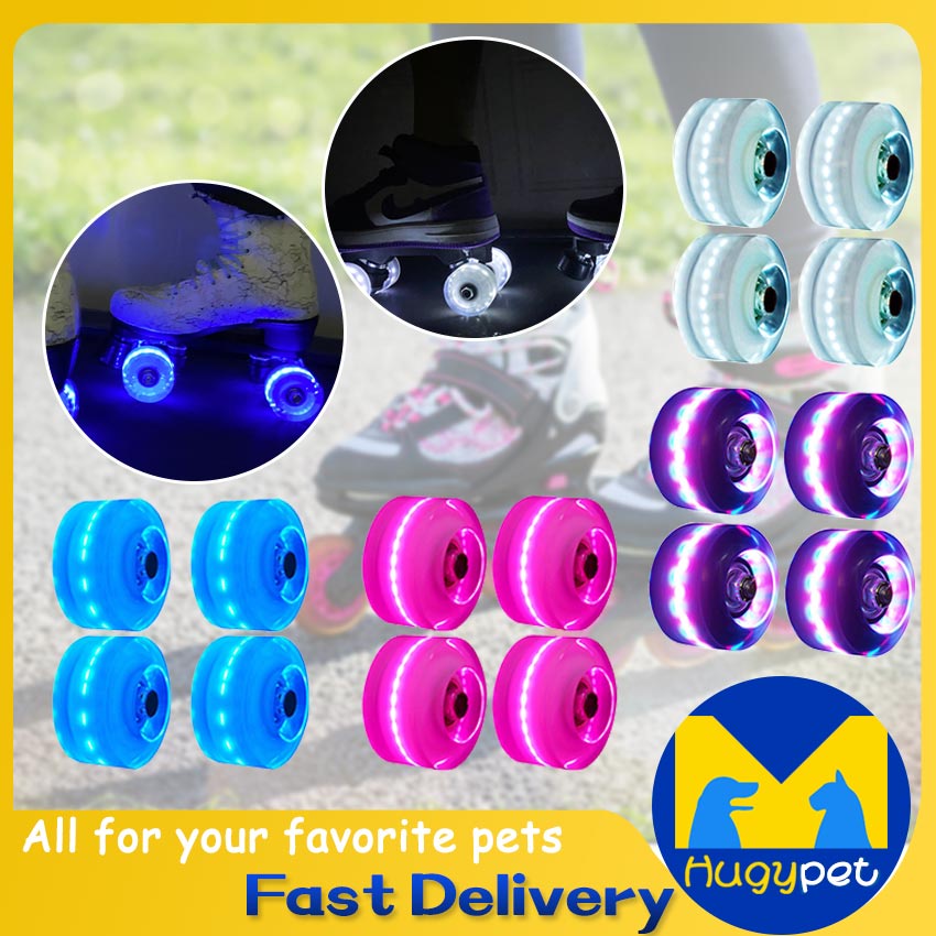 4pcs Luminous Light Up Roller Skate Wheels With Bearings Roller Skates