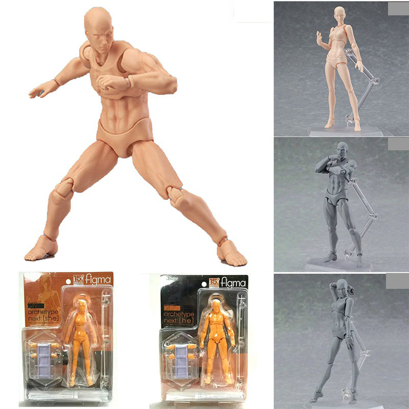 13cm Male/Female Movable PVC Art Action Figure Body Model For Drawing ...