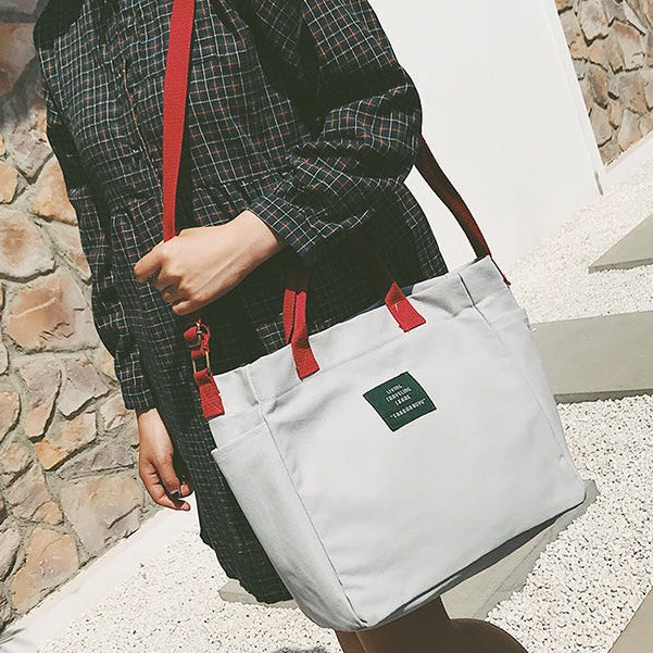 No.73 Korean design canvas bag 2 handle Katsa Sling bag Shoulder Crossbody Tote bag Shopee Philippines