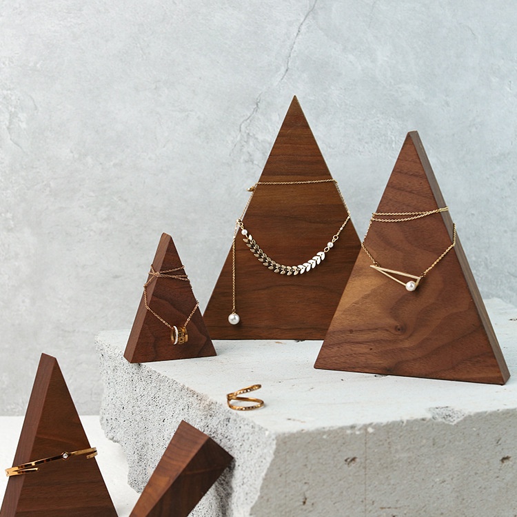 Ins Solid Wood Simple Black Walnut Jewelry Jewelry Display Props ...