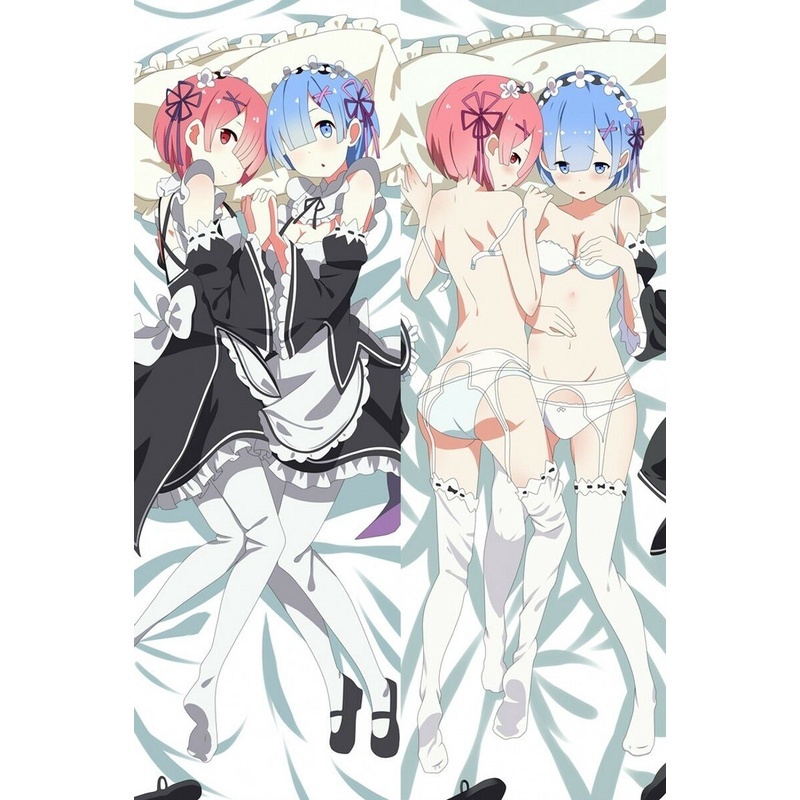 Anime Rezero Twins Sister Ram Rem Dakimakura Hugging Body Pillow Cover Case Shopee Philippines