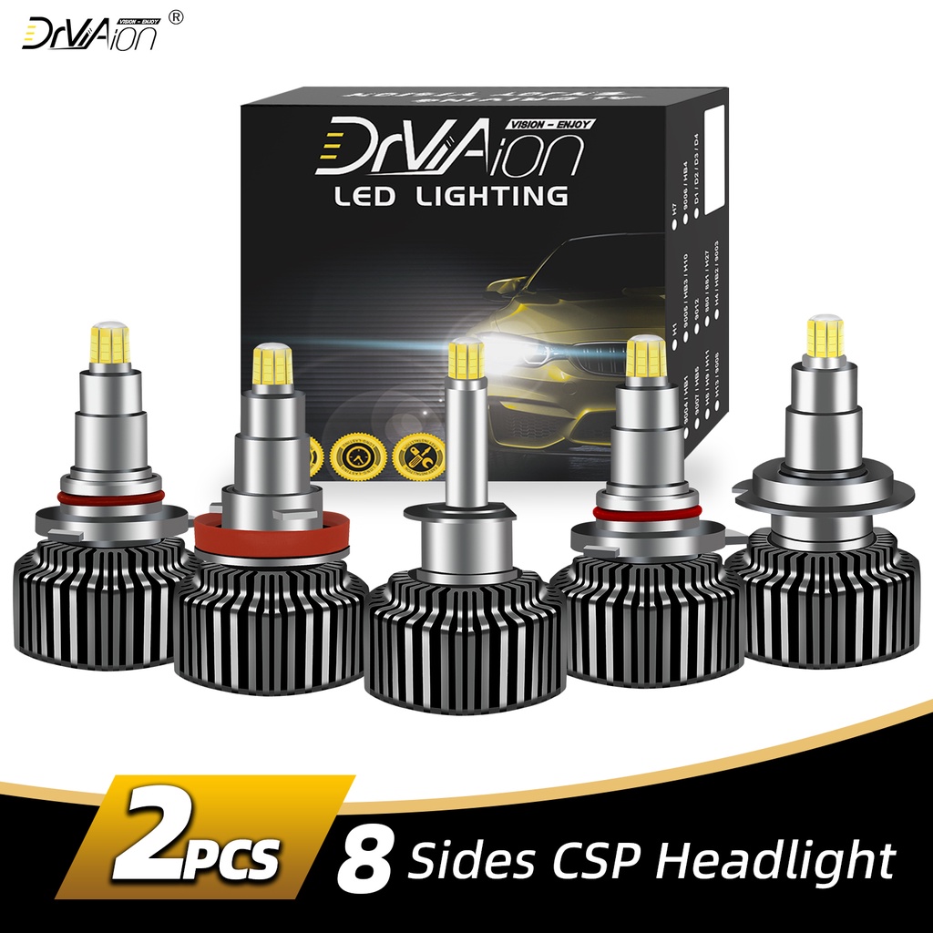 New 8 Sides LED Headlight Bulb 360 Degree 8000LM 60W High Low Beam ...