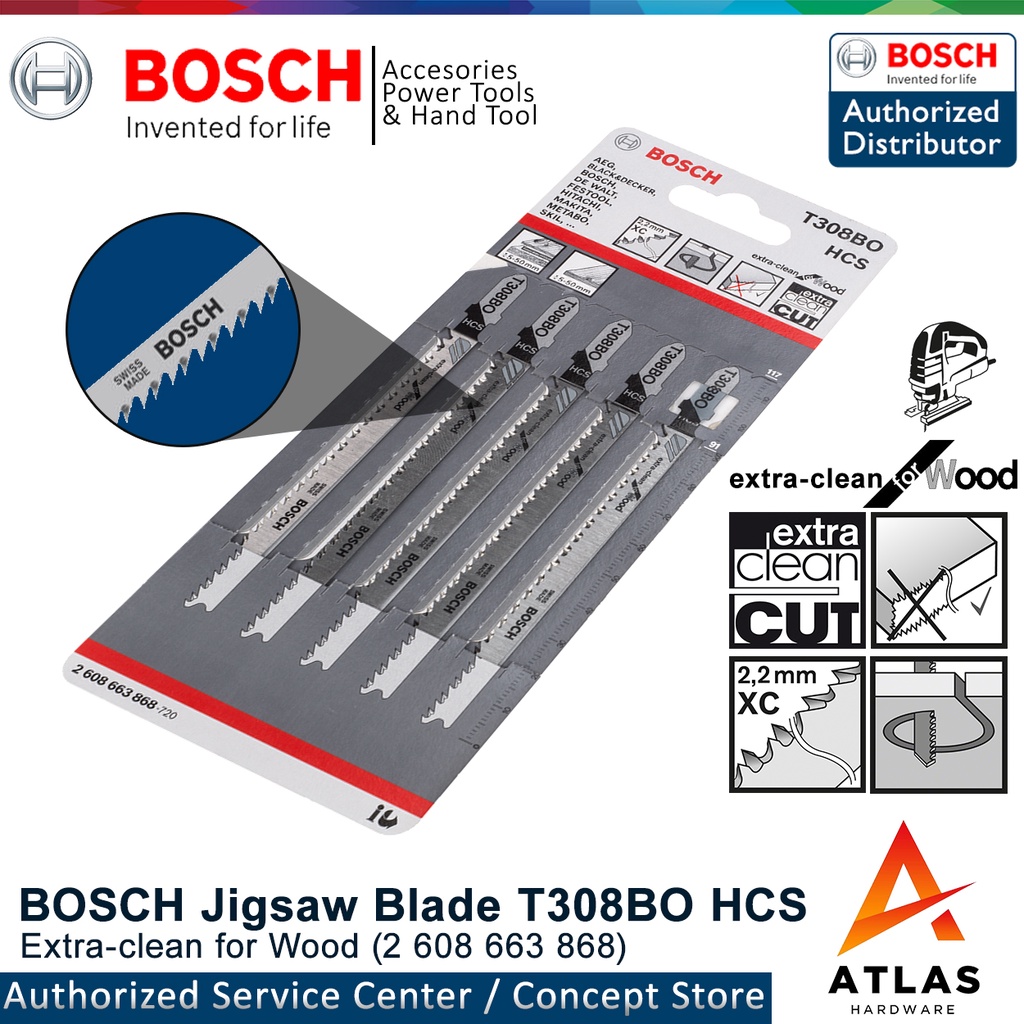 Bosch T308BO HCS 2608663868 Jigsaw Blade Extraclean for wood Clean