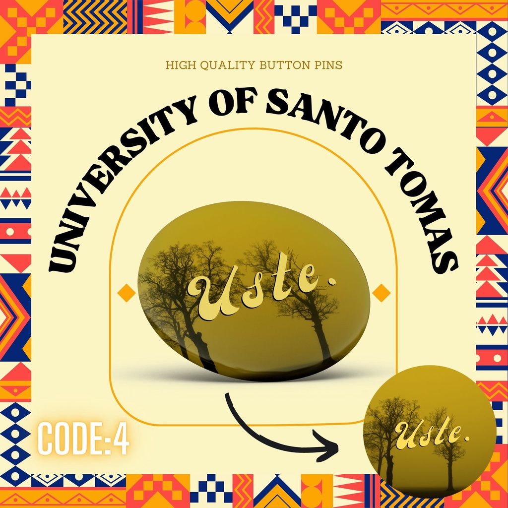 UST (University of Santo Tomas) HIGH QUALITY BUTTON PINS | Shopee ...
