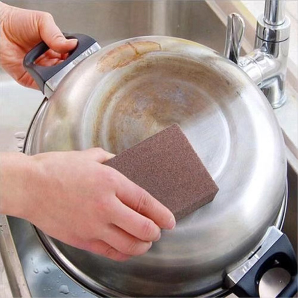 Magical Nano Emery sponge wipe kitchen cleaning Dish Brush pan black ...