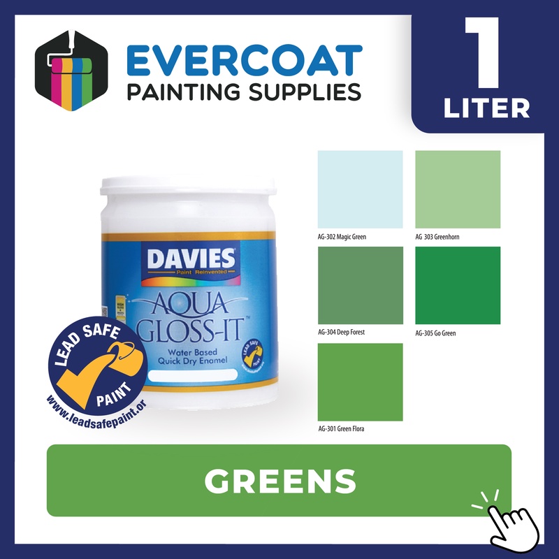 Davies Paints for Wood and Metal Aqua GlossIt 1Liter (Greens