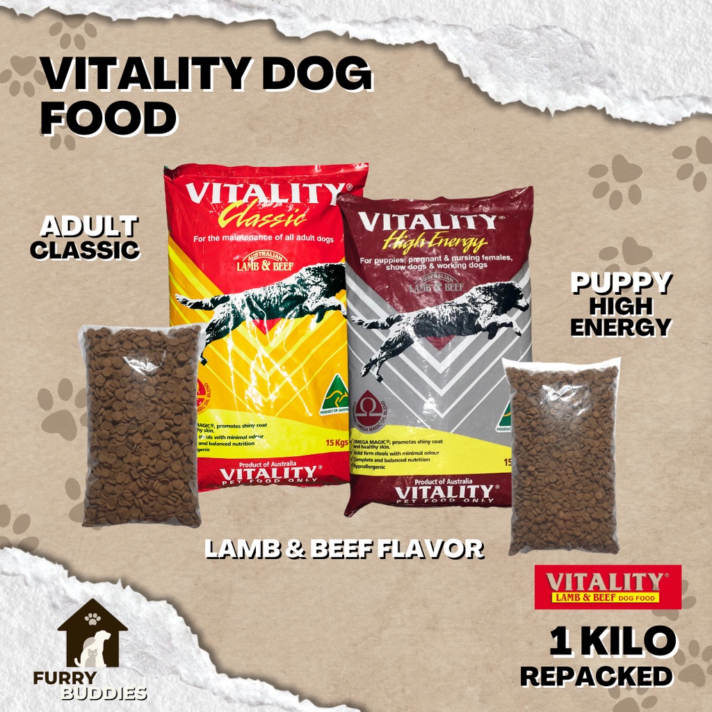 VITALITY DOG FOOD 1 KILO PUPPY & ADULT (REPACKED) | Shopee Philippines