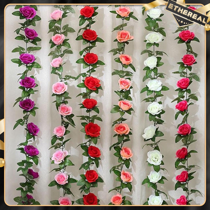 250CM Artificial Fake Vine Ivy Plant Silk Green Leaf Artificial Leaves ...