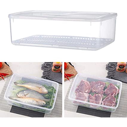 Clear Refrigerator Organizer with Handle Transparent Food Storage Box ...