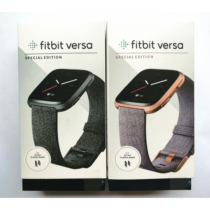 Original Fitbit Versa Special Edition Smartwatch Activity Fitness Tracker Lavender and Charcoal Color Small Large Silicone Woven Bands Shopee Philippines