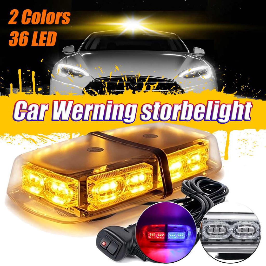 12V24V Car Roof LED Strobe Light 36 LED Emergency Warning Roof Top