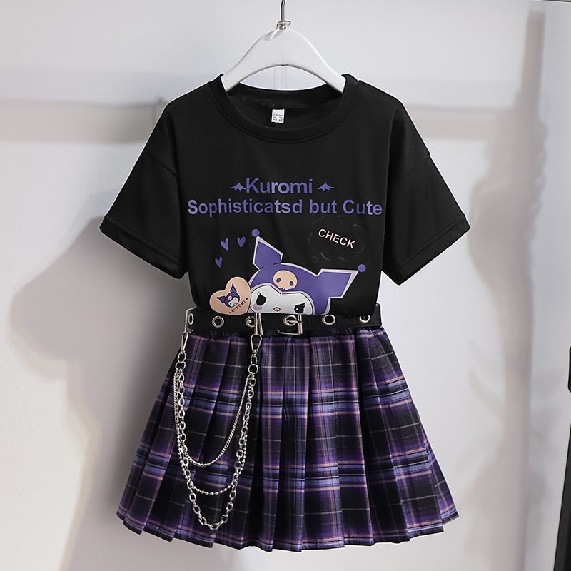 Kawaii Kuromi Dress Sanrio New Girls Jk College Style Uniform Skirt