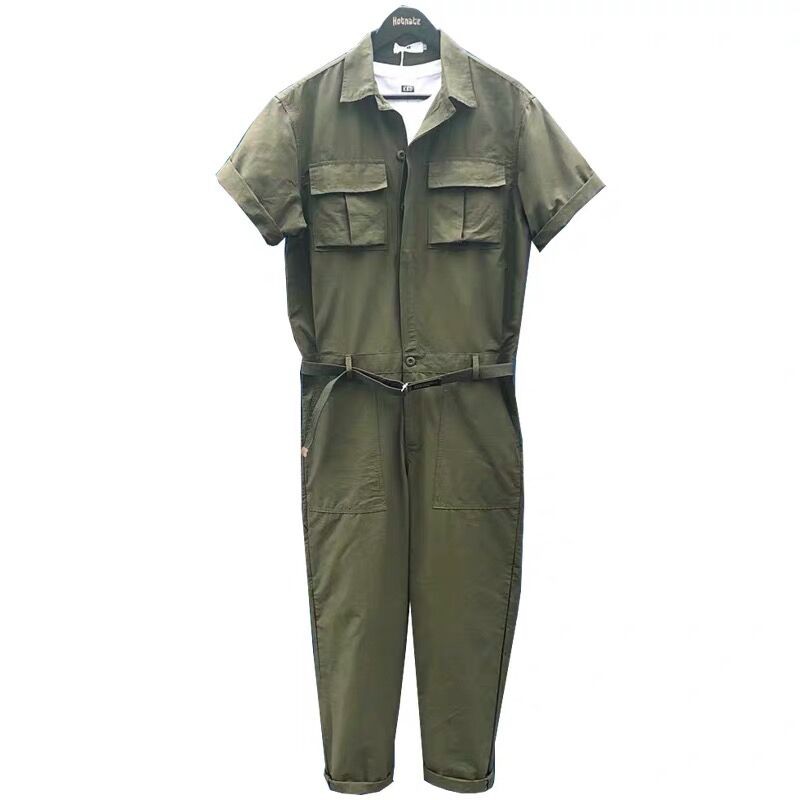Hong Kong Style overalls men's Japanese retro overalls suit men's