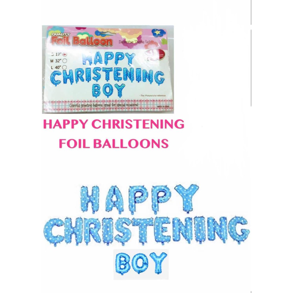 [CNW]happy christening letter foil balloon 16pcs letter foil HAPPY