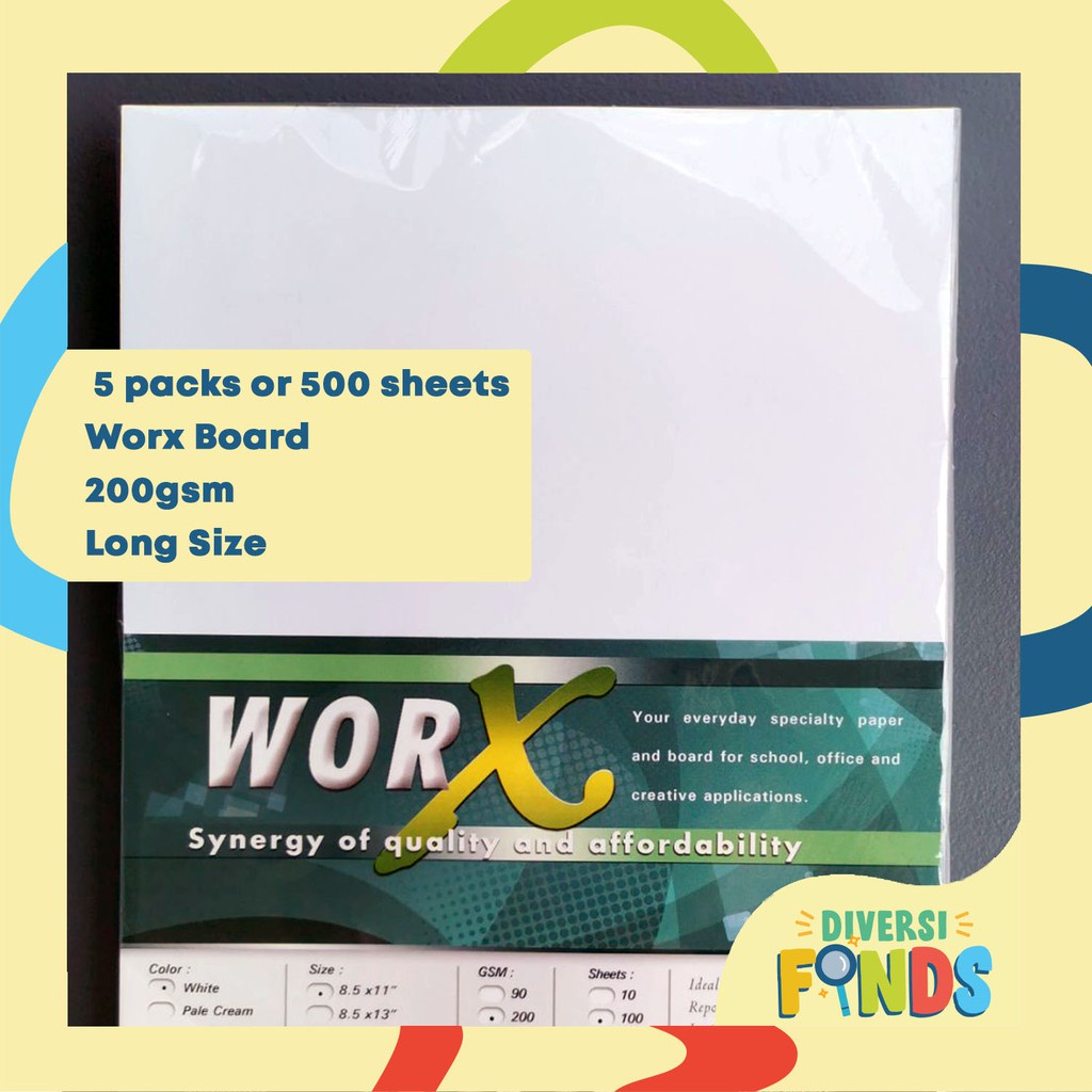 bond paper ☜500pcs Worx Specialty/Board Paper 200gsm White Short, A4 or