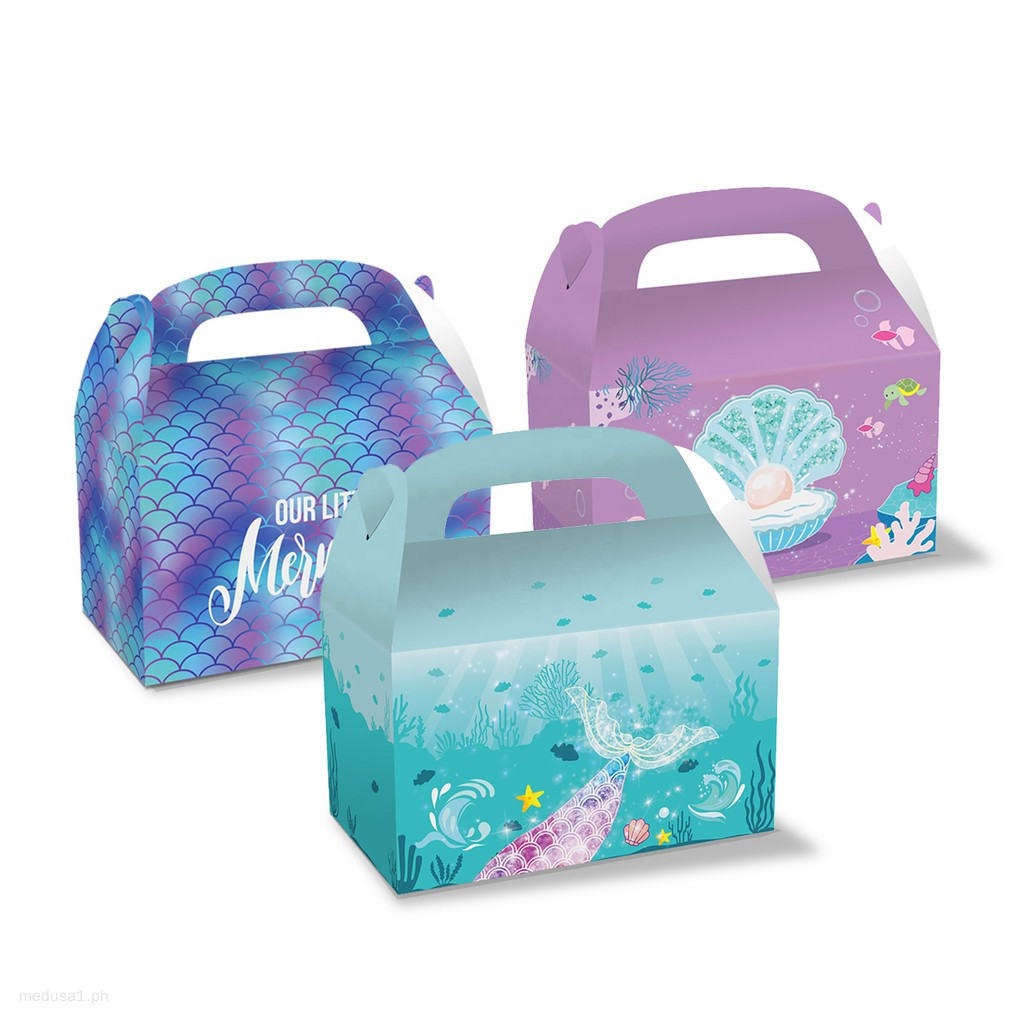 12PCS Mermaid Theme Loot Box Candy Box Loot Bags Under The Sea Little ...