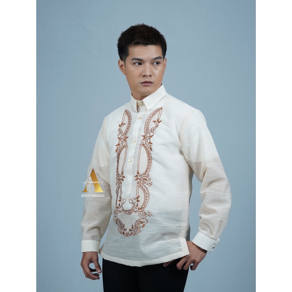 Barong Tagalog for Men - Aquino's Embroidery Men's Modern Barong Plain ...