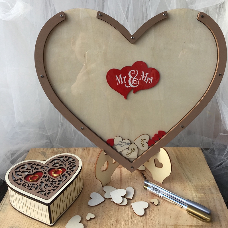 Personalized Couple Antique Set Top Box Sign Heart Wedding Wooden ...