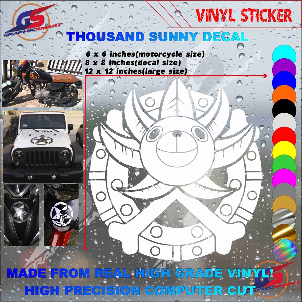 Thousand Sunny Logo Car & Motorcycle Sticker Decal Vinyl | Shopee ...