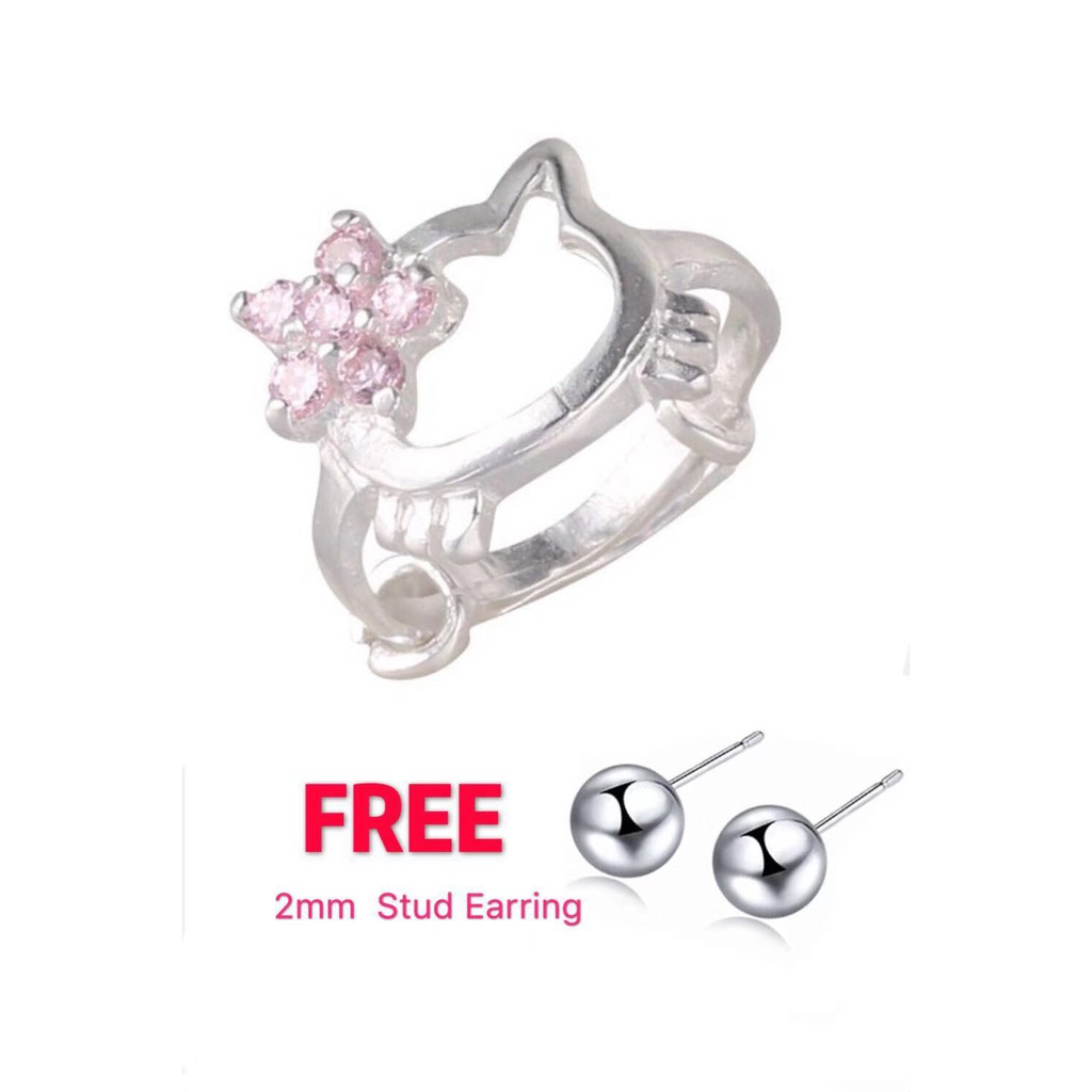 Genuine 92.5%Italy silver KIDS Ring (Free 3mm earrings) | Shopee ...