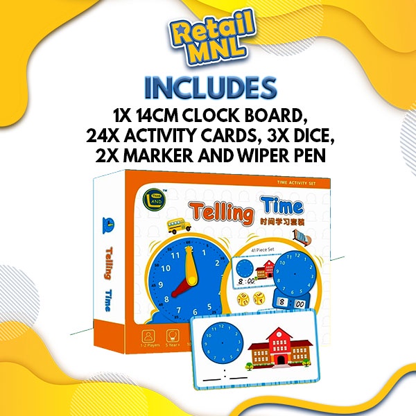 Retailmnl Learning Resources Time Activity Set Homeschool Analog Clock ...