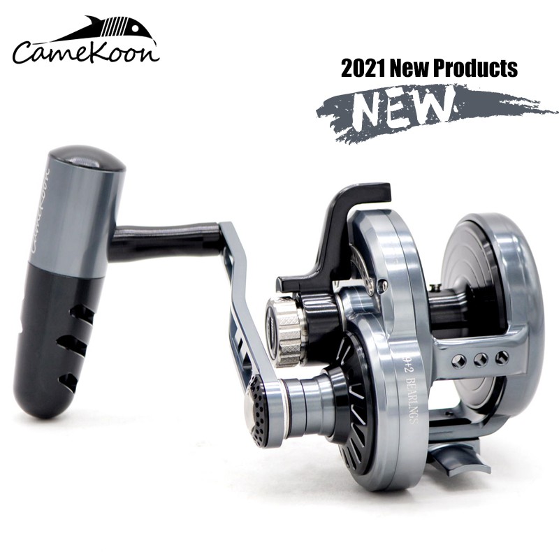 CAMEKOON Saltwater Reel with Lever Drag Offshore Big Game Jigging Fishing  Reels High Speed 6.3:1 Tro