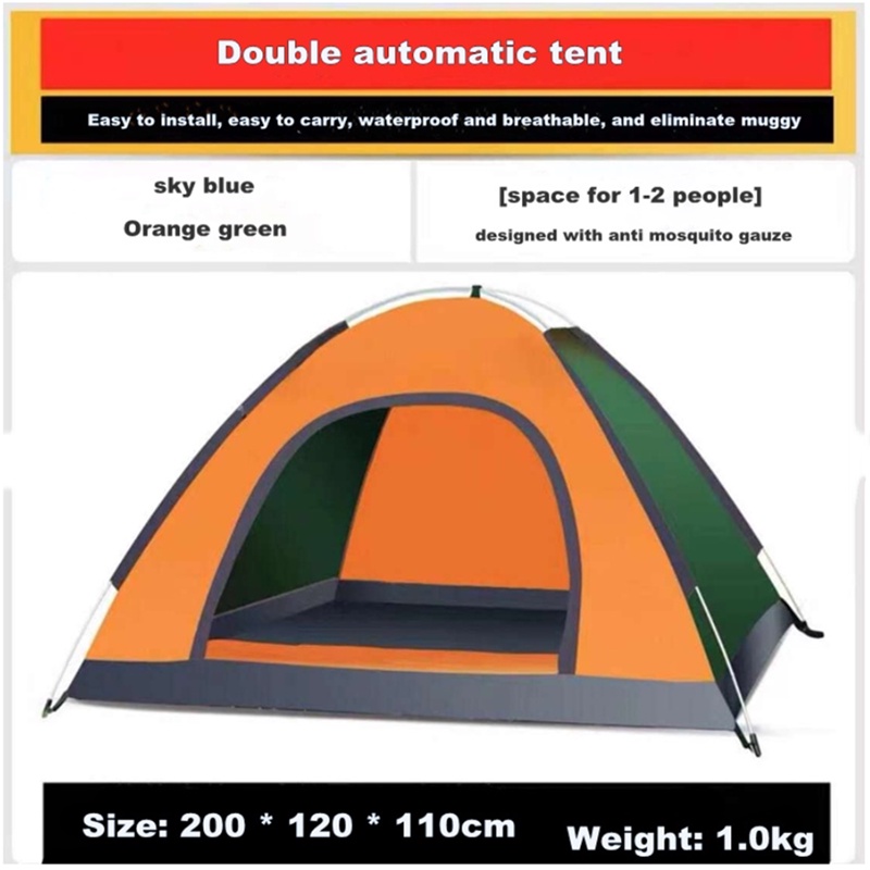 45 Person 2m*2m Fully Automatic Tent Outdoor Foldable Camping Auto