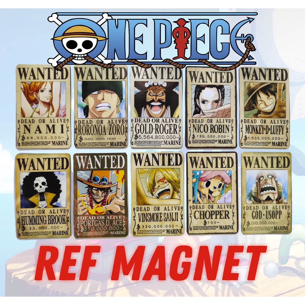 Anime One Piece Wanted Ref Magnet ATM Size Ref Decoration | Shopee  Philippines