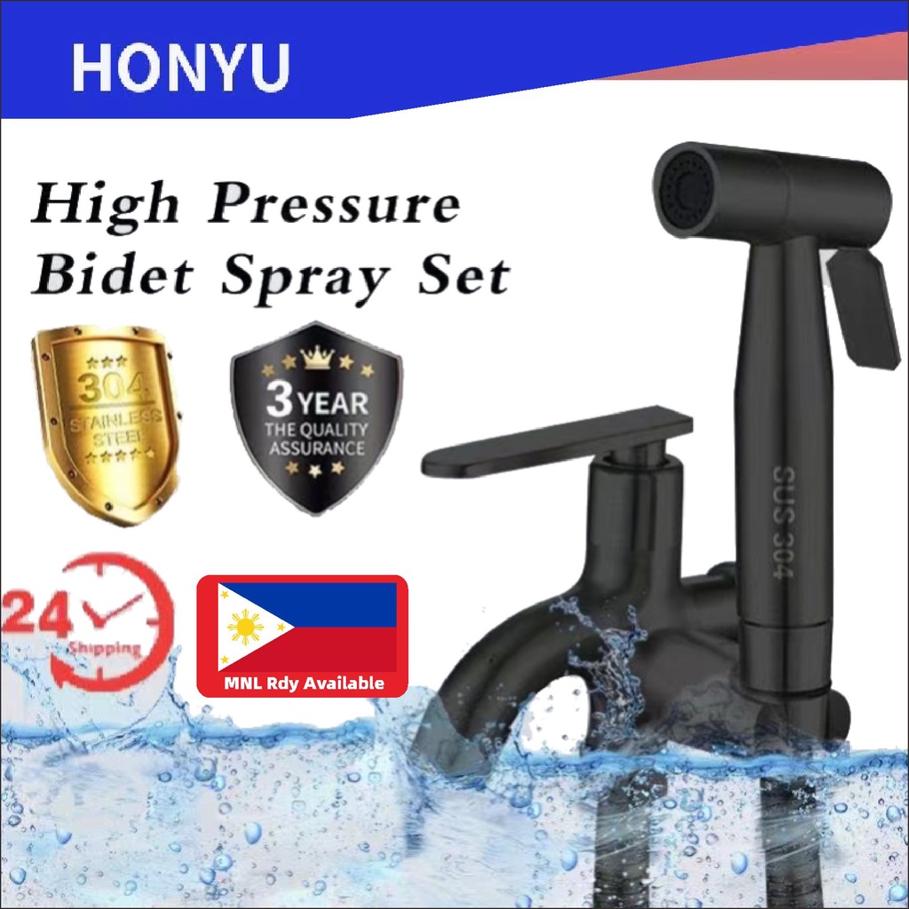 SUS304 Faucet Stainless steel bidet spray set hand bidet two way tap