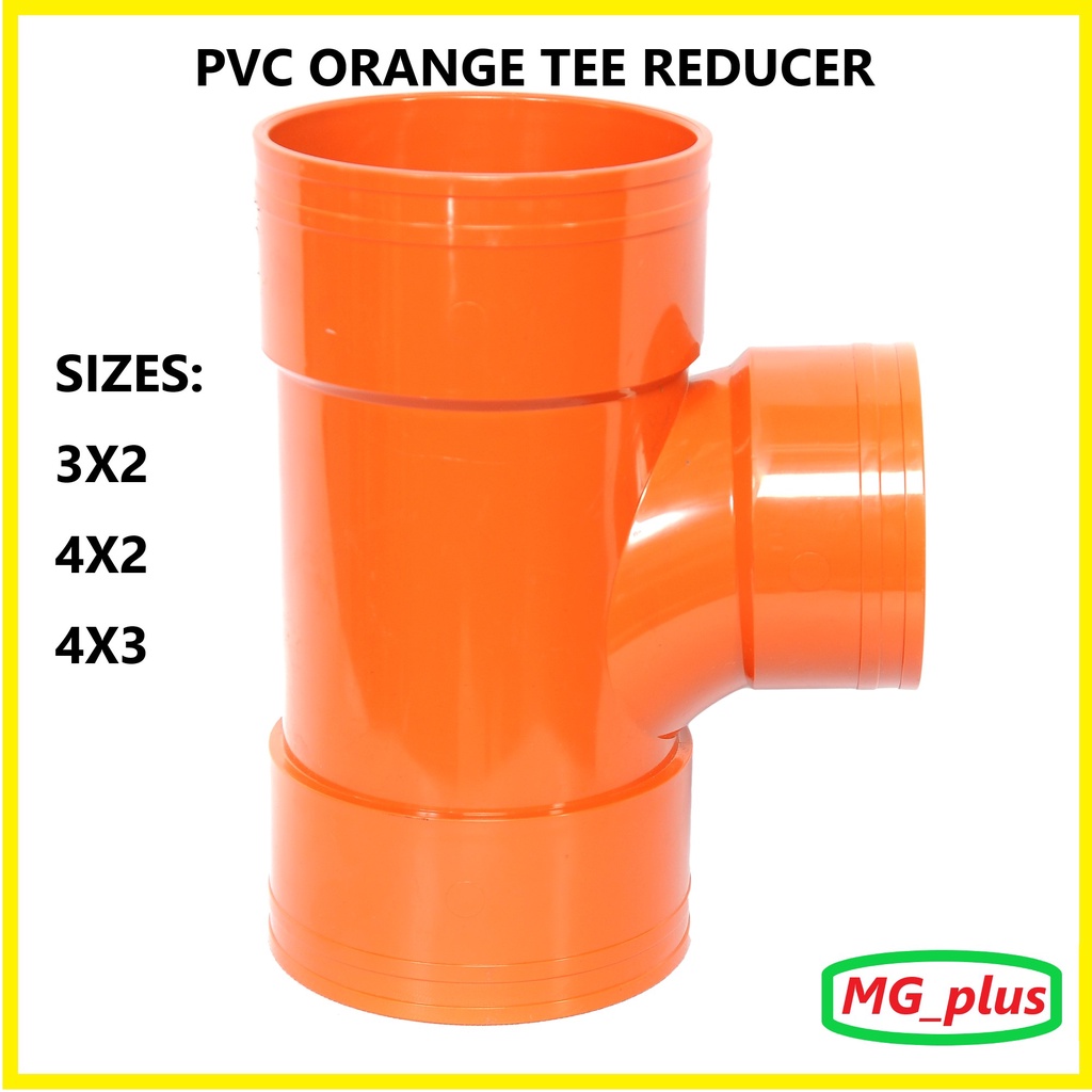 PVC Sanitary Orange Pipe Fittings Tee Reducer 3x2 4x2 4x3 For Plumbing