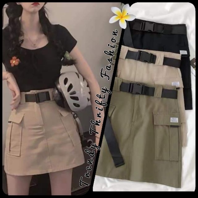 Cargo skirt hotsell with belt