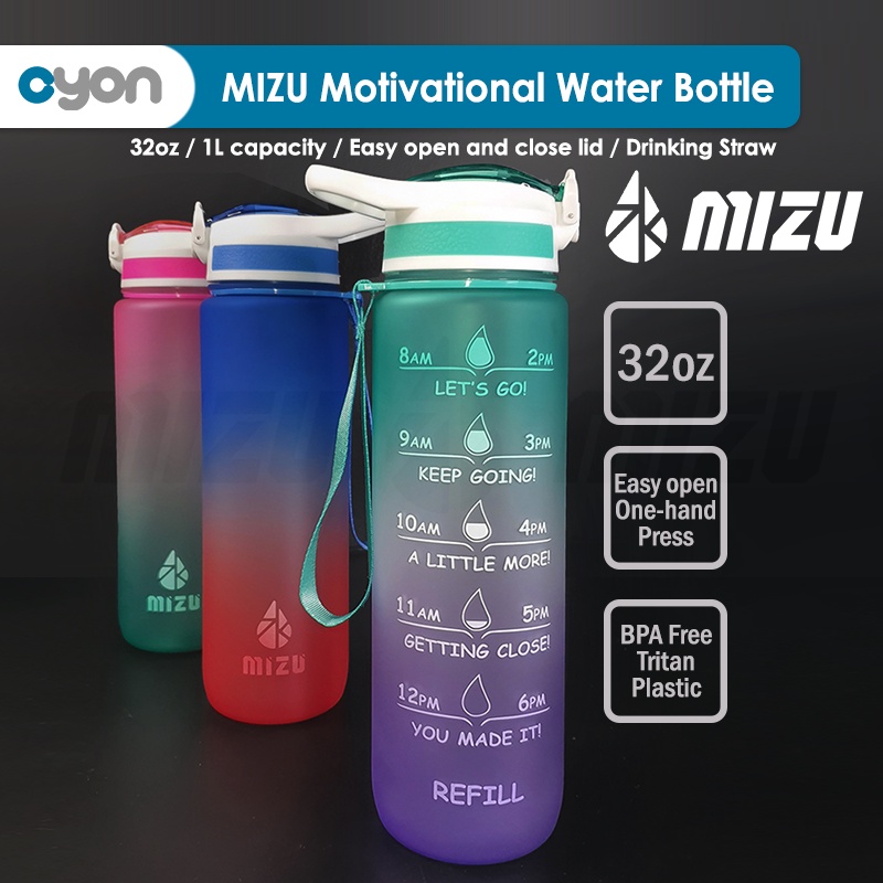 Mizu Motivational Fitness Sports Bottle 32oz 